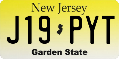 NJ license plate J19PYT
