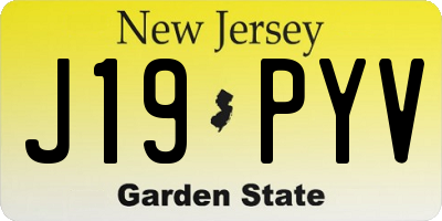 NJ license plate J19PYV