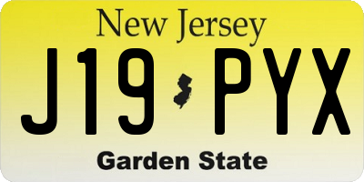 NJ license plate J19PYX