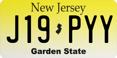 NJ license plate J19PYY