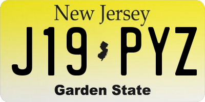 NJ license plate J19PYZ