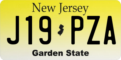NJ license plate J19PZA