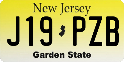 NJ license plate J19PZB