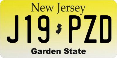 NJ license plate J19PZD