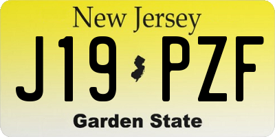 NJ license plate J19PZF