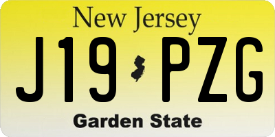 NJ license plate J19PZG