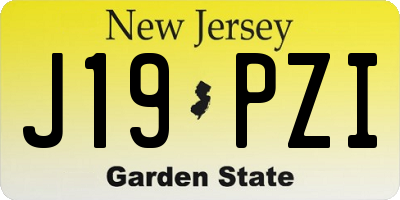 NJ license plate J19PZI