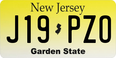 NJ license plate J19PZO