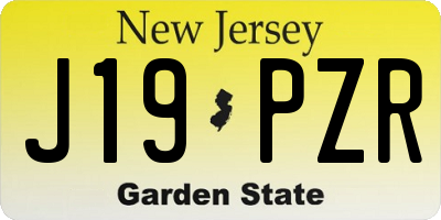 NJ license plate J19PZR