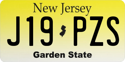 NJ license plate J19PZS