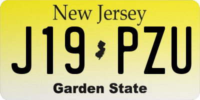 NJ license plate J19PZU