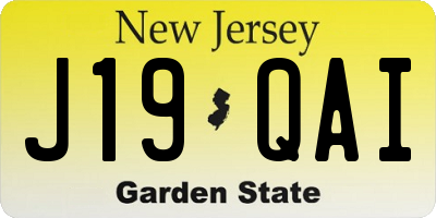 NJ license plate J19QAI