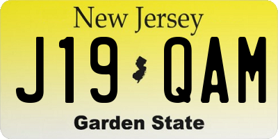 NJ license plate J19QAM