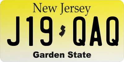 NJ license plate J19QAQ