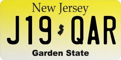NJ license plate J19QAR