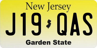 NJ license plate J19QAS