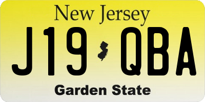 NJ license plate J19QBA