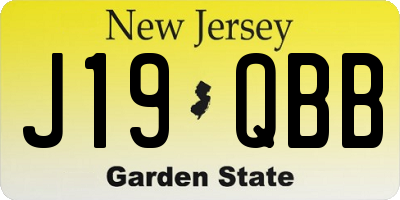 NJ license plate J19QBB