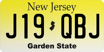 NJ license plate J19QBJ