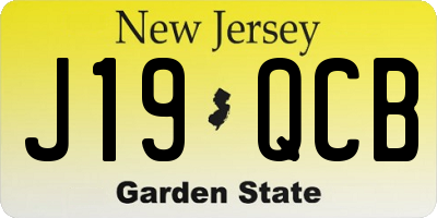 NJ license plate J19QCB