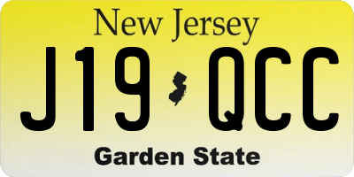 NJ license plate J19QCC