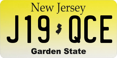 NJ license plate J19QCE
