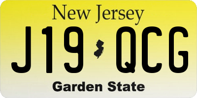 NJ license plate J19QCG