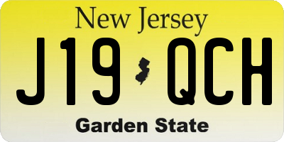 NJ license plate J19QCH