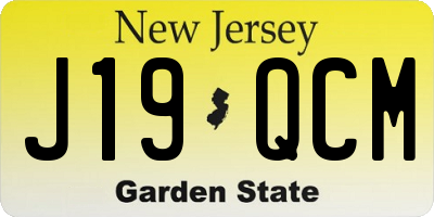 NJ license plate J19QCM