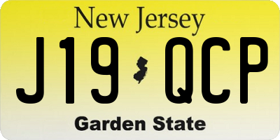 NJ license plate J19QCP