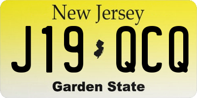 NJ license plate J19QCQ