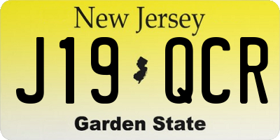 NJ license plate J19QCR