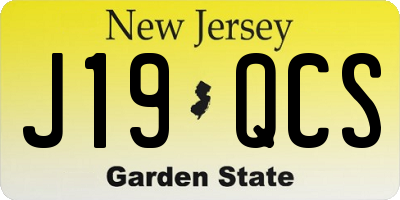 NJ license plate J19QCS