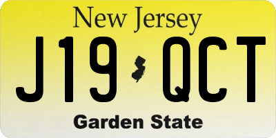 NJ license plate J19QCT