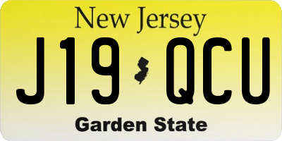 NJ license plate J19QCU