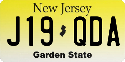 NJ license plate J19QDA