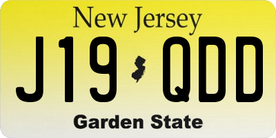 NJ license plate J19QDD
