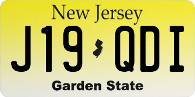 NJ license plate J19QDI