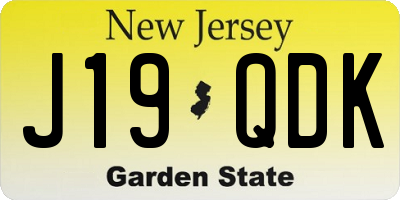 NJ license plate J19QDK