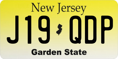 NJ license plate J19QDP