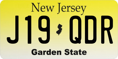 NJ license plate J19QDR
