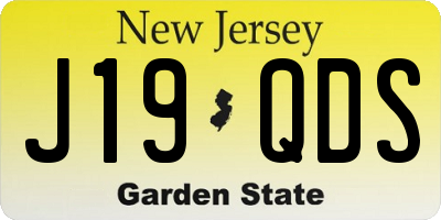 NJ license plate J19QDS