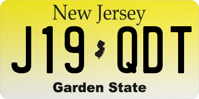 NJ license plate J19QDT