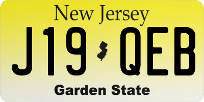 NJ license plate J19QEB