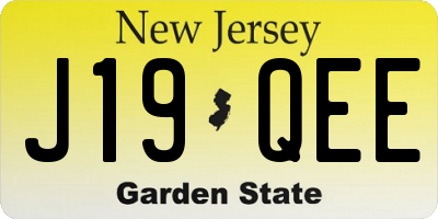 NJ license plate J19QEE