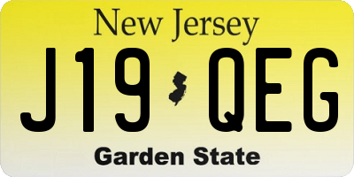 NJ license plate J19QEG