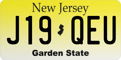 NJ license plate J19QEU