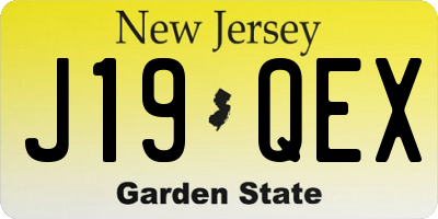 NJ license plate J19QEX