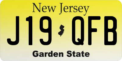 NJ license plate J19QFB