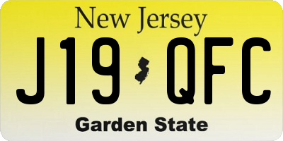 NJ license plate J19QFC